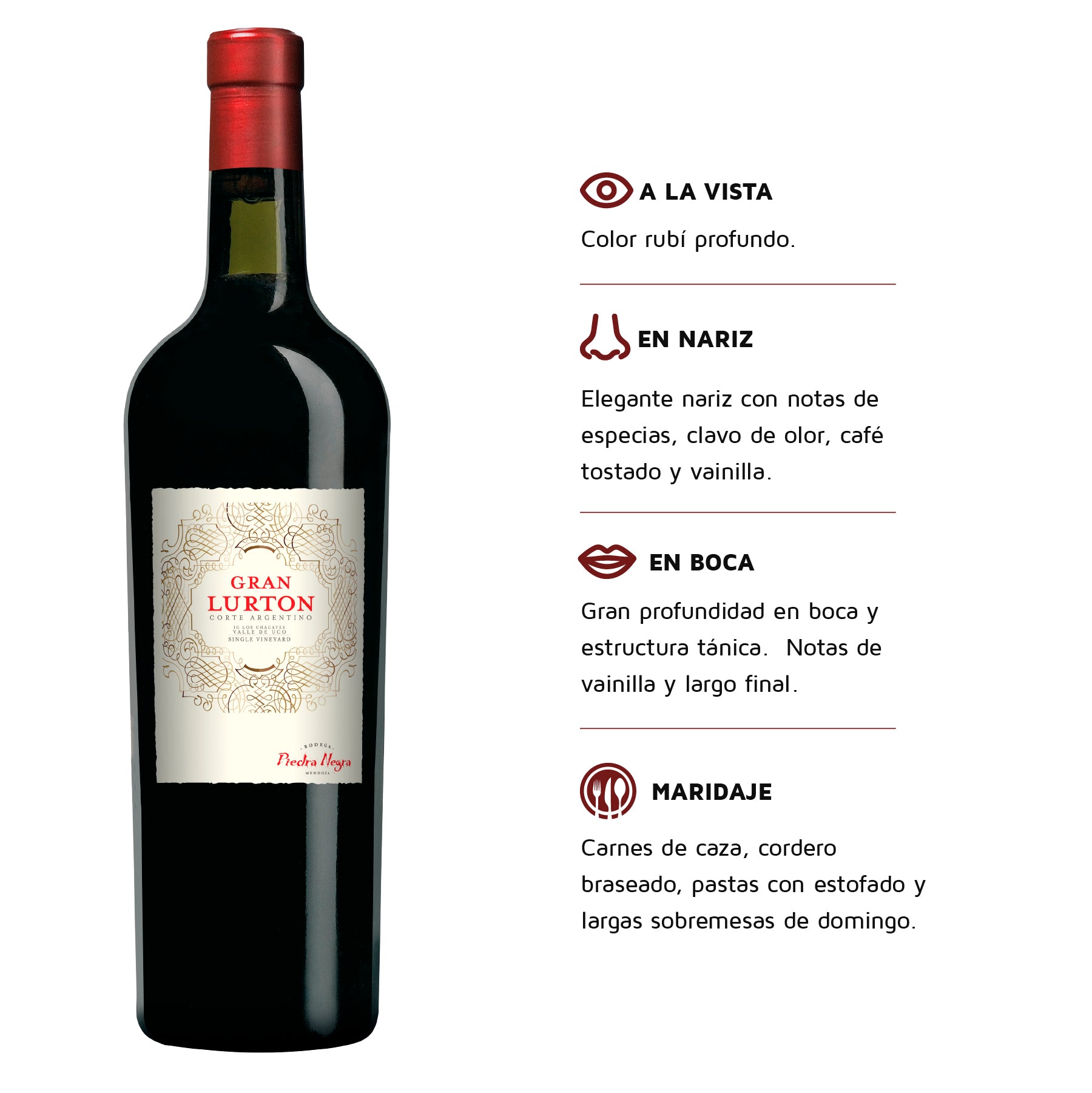 Gran Lurton corte argentino + caja de madera de regalo